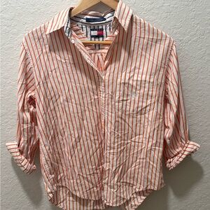 Tommy Hilfiger Men's Shirt with Orange Stripes